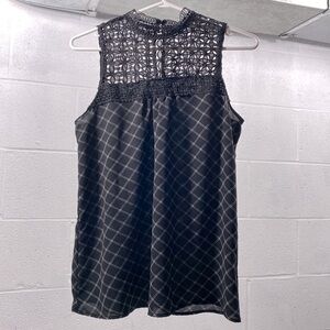 Black and white Maurices top with lace